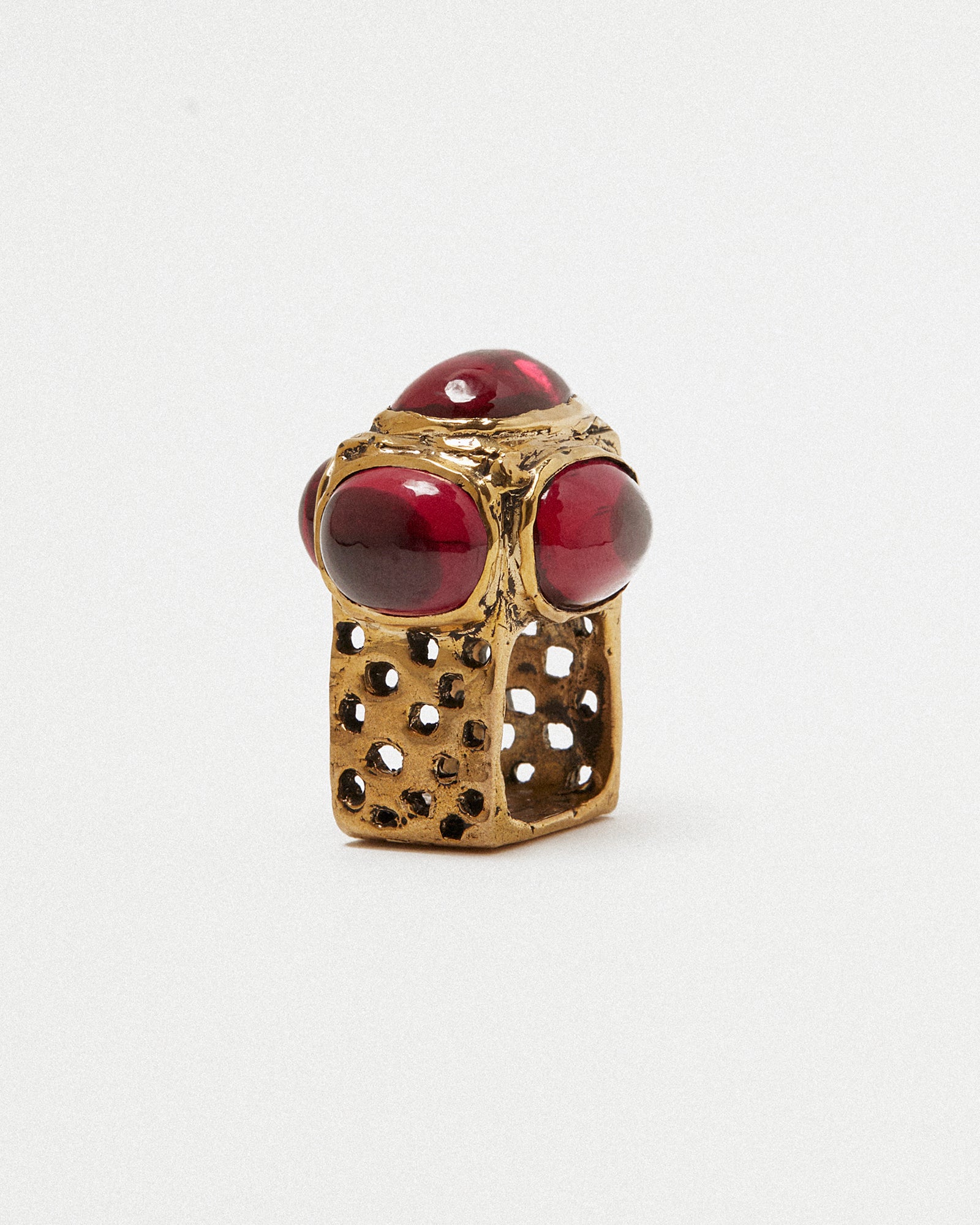 Hamsa Ring- Iranian Ruby