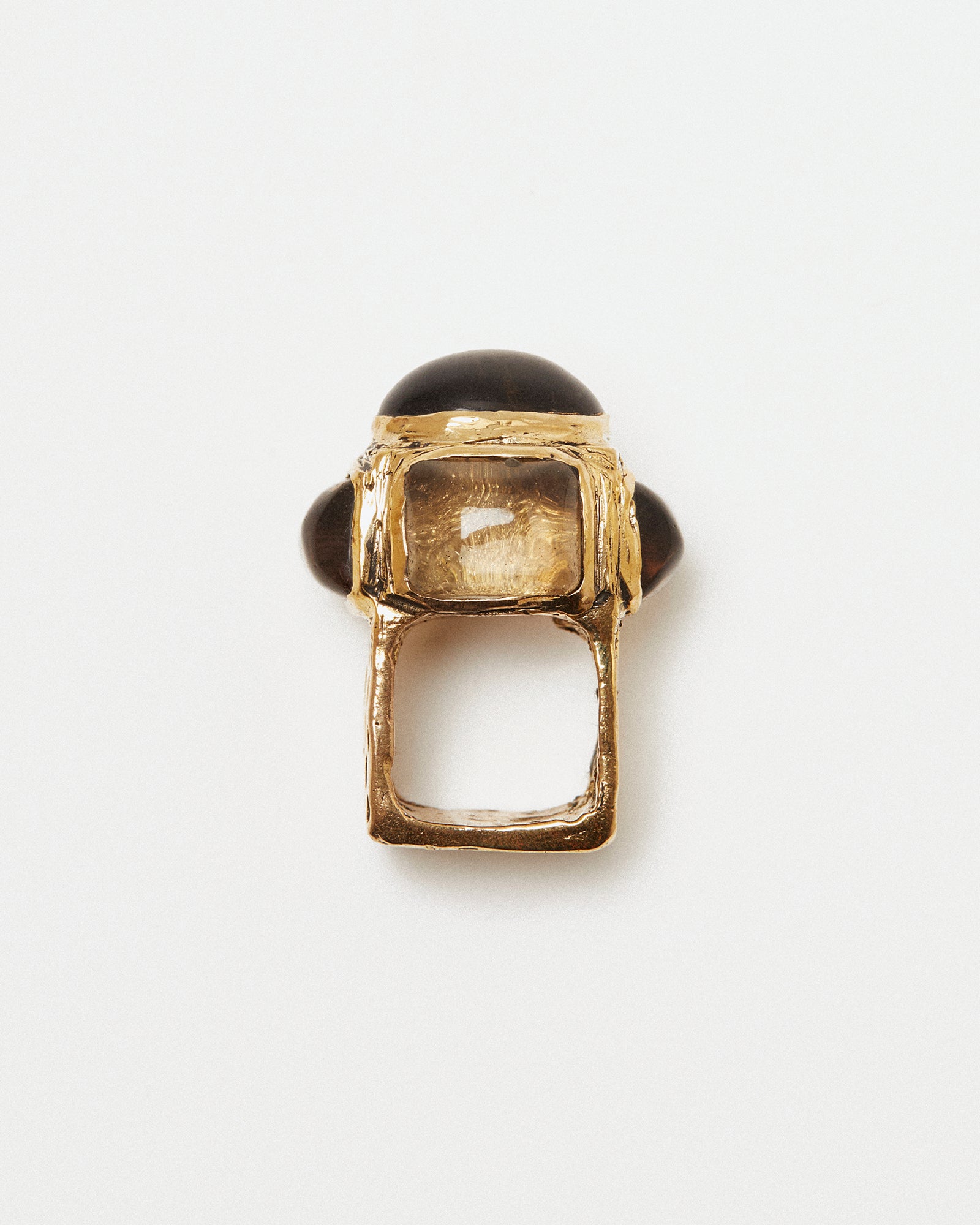 Hamsa Ring- Smokey Quartz